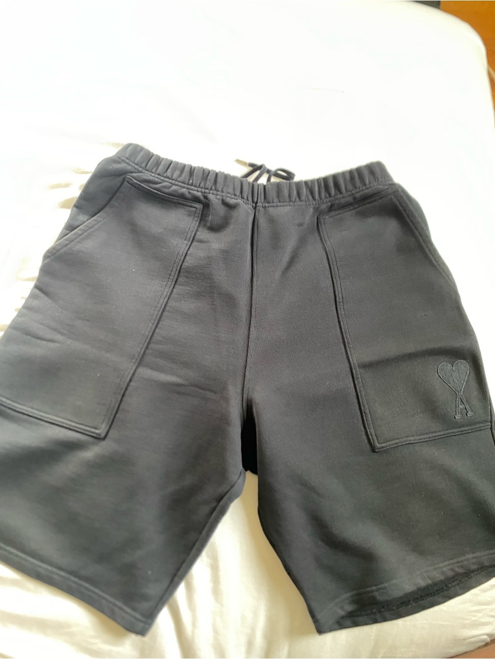 Ami Black Men's Casual Patch Pocket Shorts